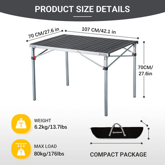 KingCamp キャンプ テーブル アルミ ロールテーブル 折りたたみ